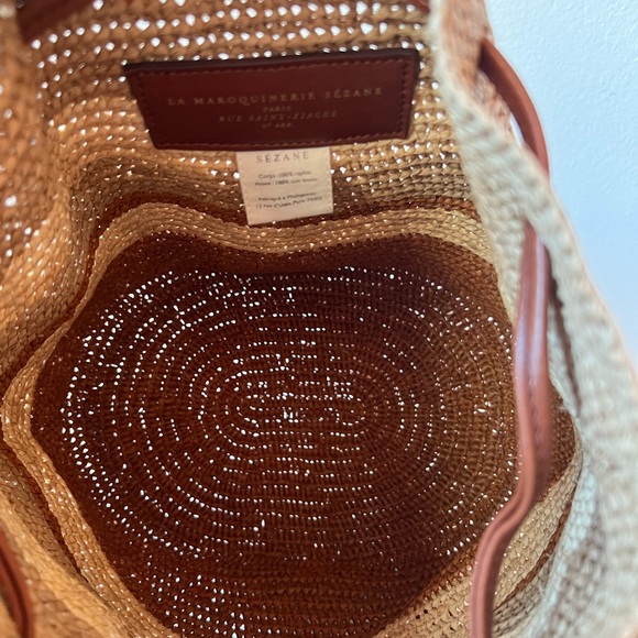 Sezane Farrow Bag in Natural Raffia - Picture 6 of 10